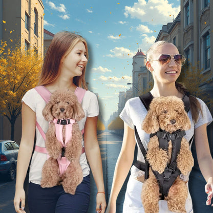 sac a dos chien doggo-2 femme porte sac avant avec caniche