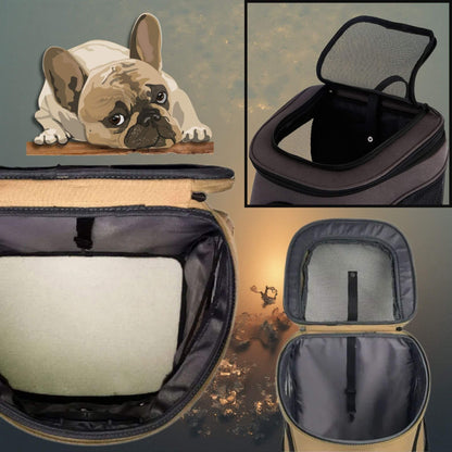 Illustration montrant l'ouverture et l'espace du sac filet, que vous pouvez ouvrir entièrement ou en partie.