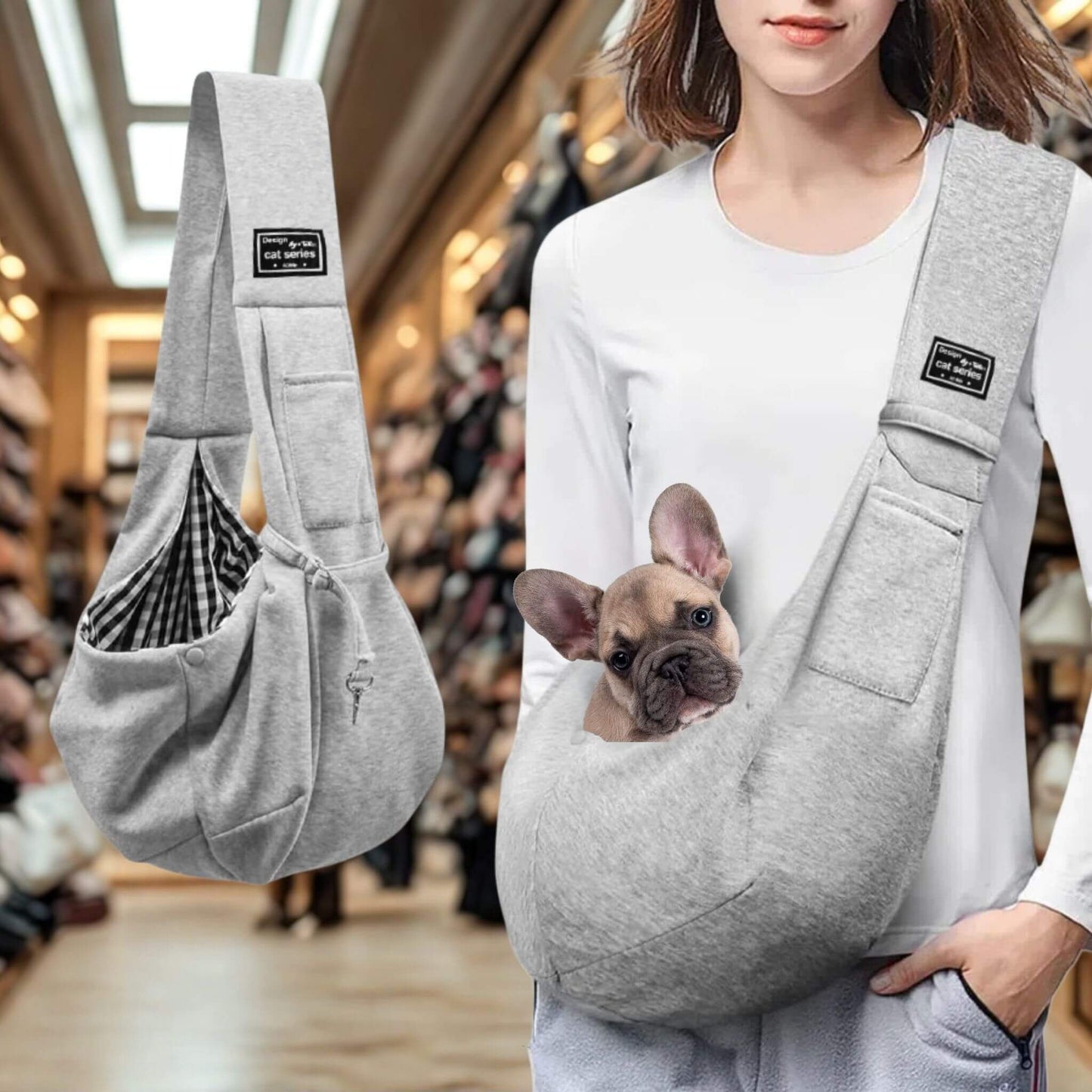 sac chien chiengo-femme bandouliere-chiot bouledogue francais-magasin rayon