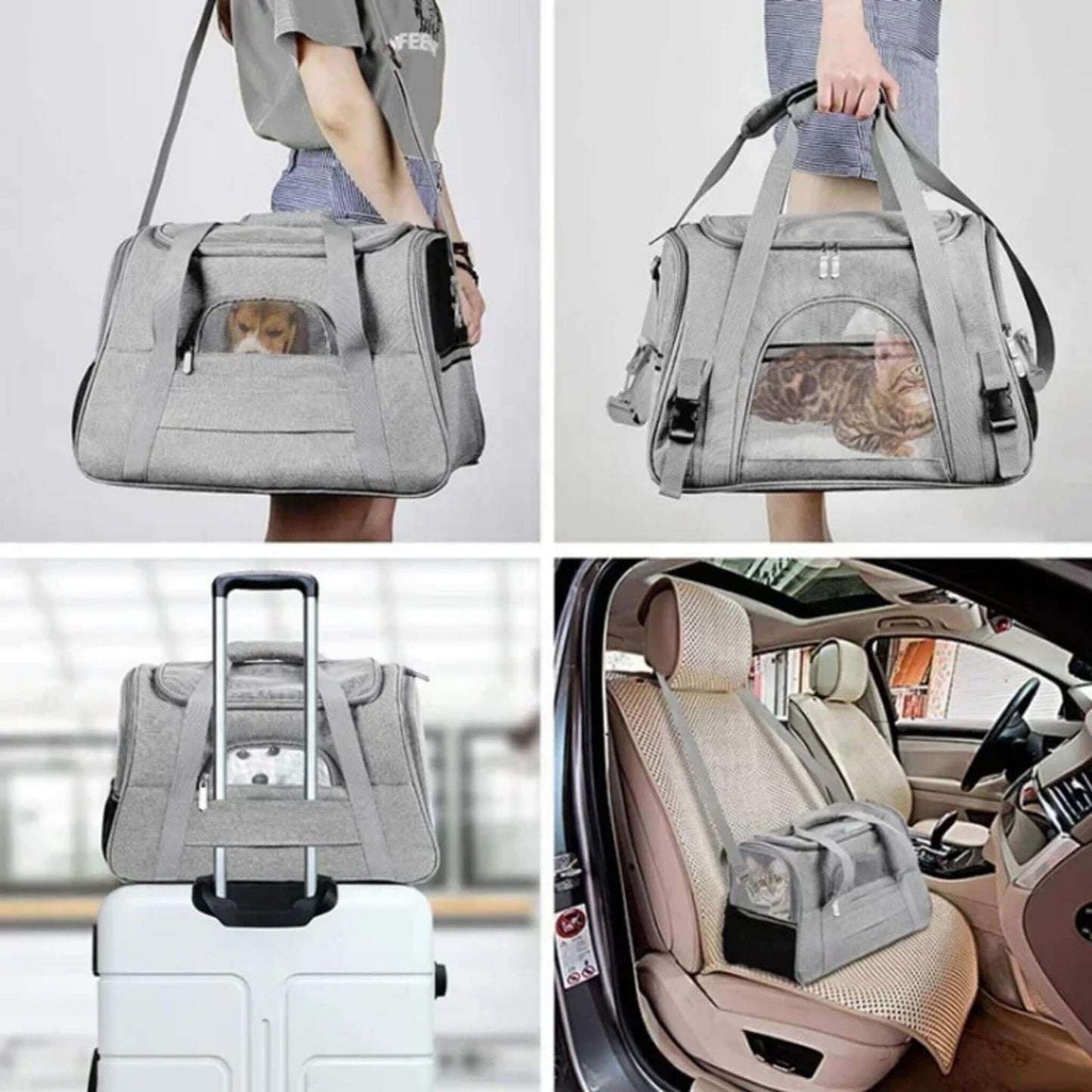 Le sac polyvalent peut être porté à la main ou en bandoulière, être fixé à un siège voiture ou s'attacher à une valise.