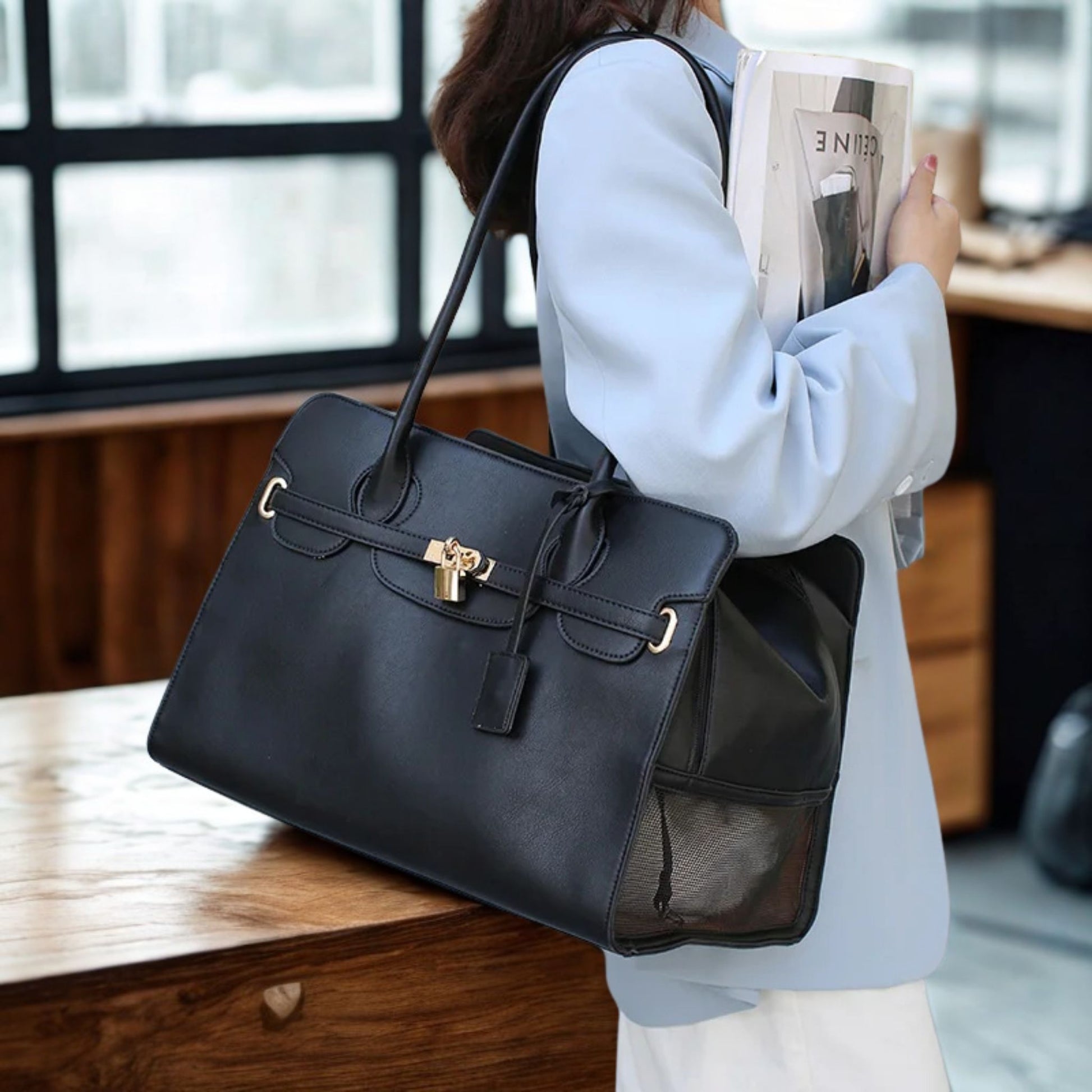 sac pour chien pupbag-femme sac epaule-bureau