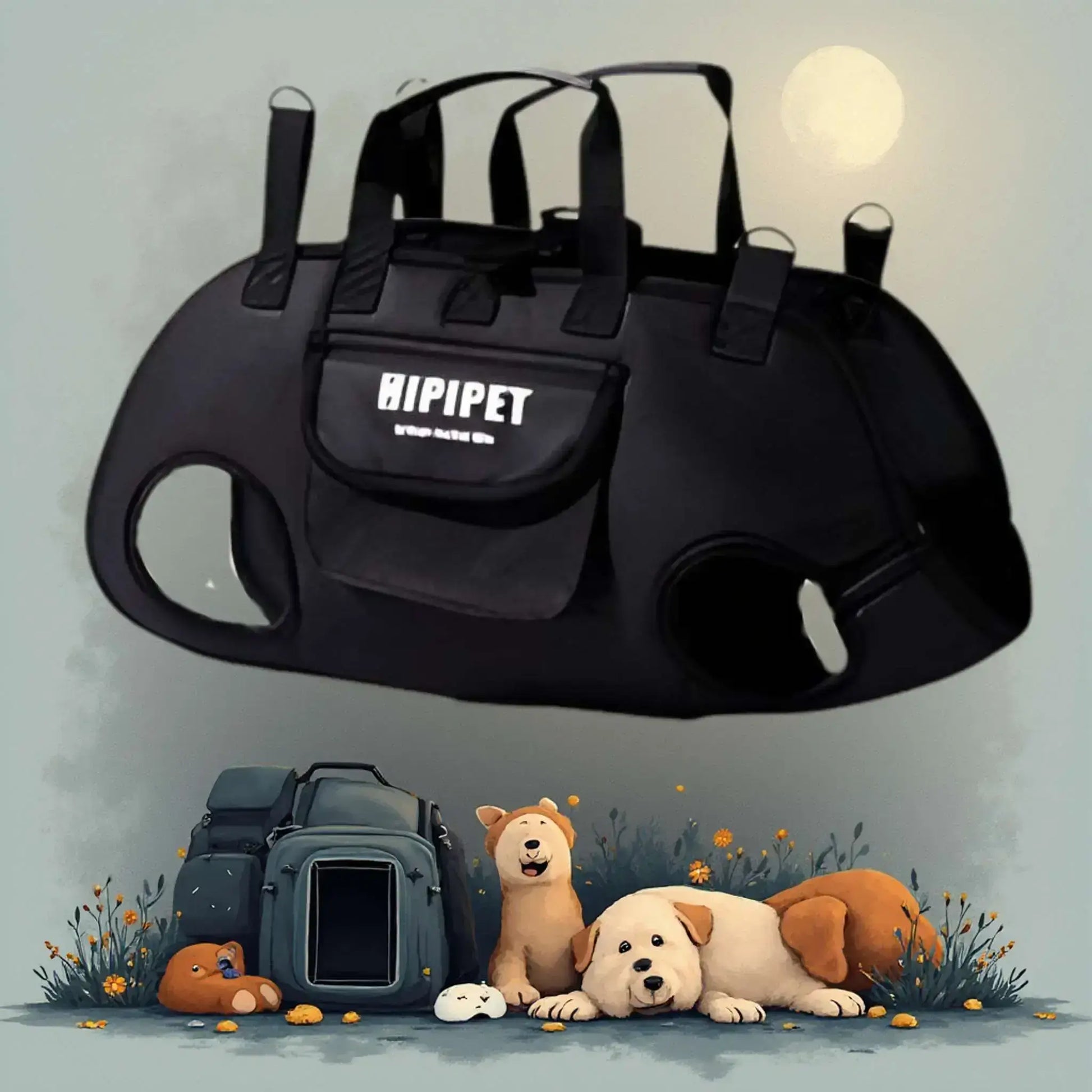 Un sac de transport pour chien de couleur noire