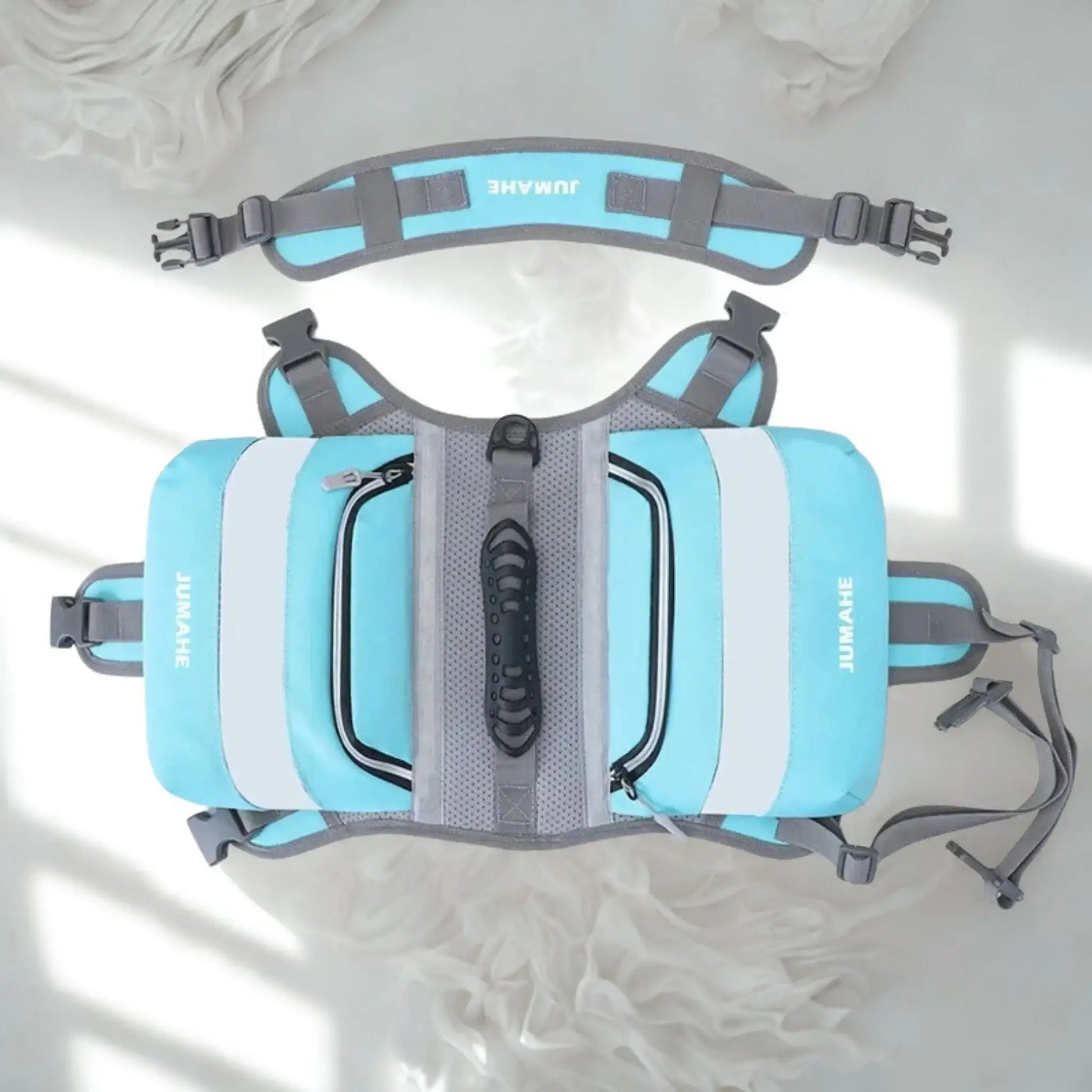 Les sacs à dos pour chiens de couleur bleue TraiDog.