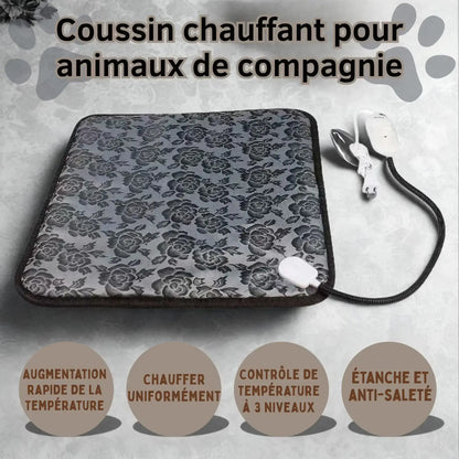 Caractéristiques du tapis pour chien chauffant : chauffe uniformément, contrôle de température à trois niveaux.